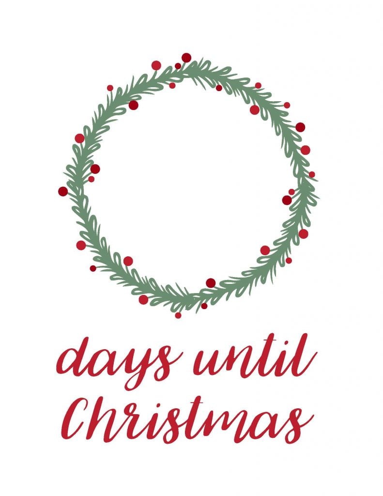 printable dry erase christmas countdown